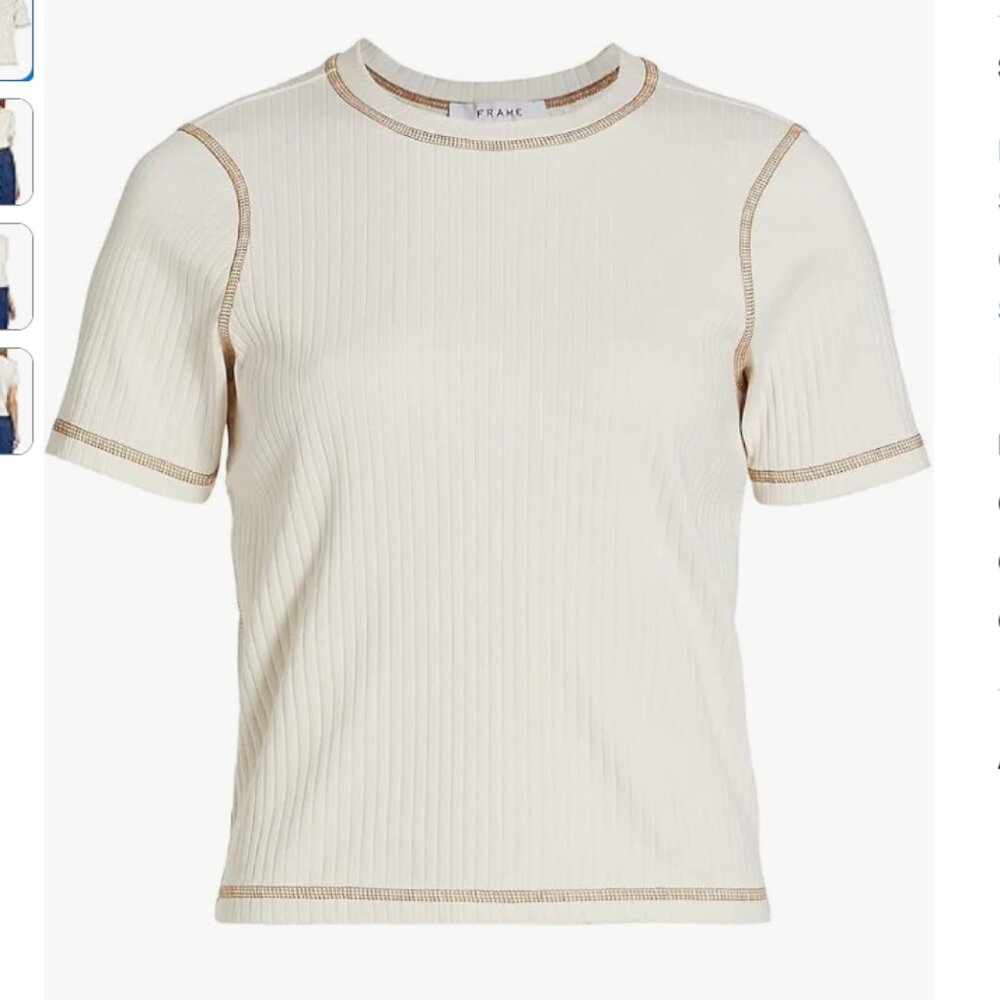 Frame Denim Ribbed Tee - Picture 3 of 6